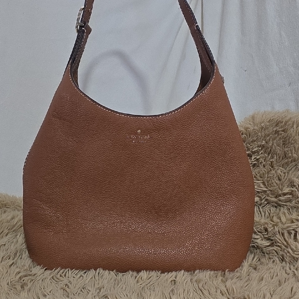 kate spade Tan Pebble Leather Shoulder Bag